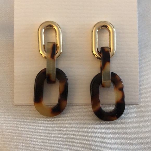 Lauren Ralph Lauren Gold Tone Tortoise Link Drop Earrings NWT - Picture 8 of 10